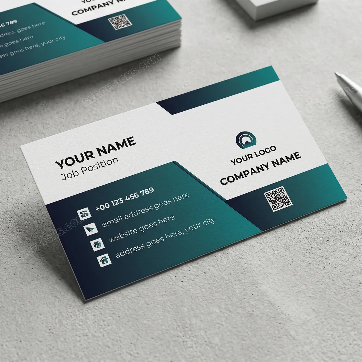 Free Business Card Template With A Professional Look Mockup One