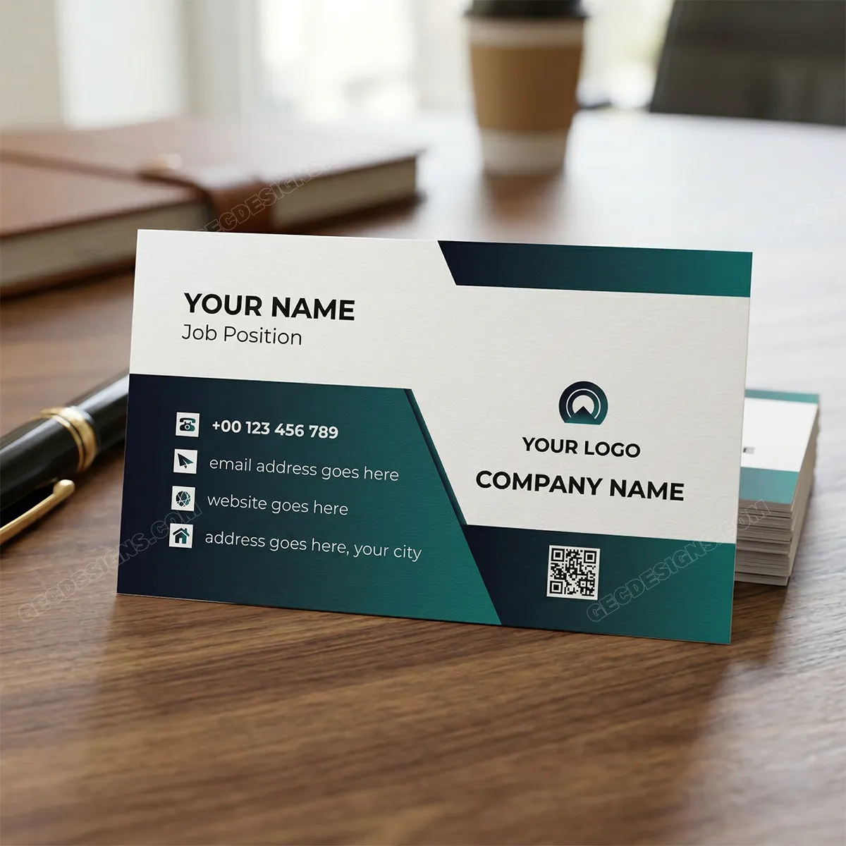 Free Business Card Template With A Professional Look Mockup Two