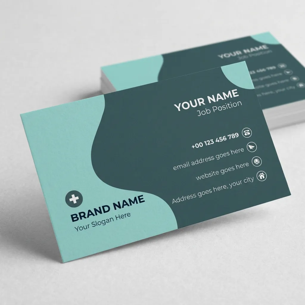 Healthcare Business Card Template With Green Organic Style For Clinics And Medical Professionals Sr29032613 Mockup One