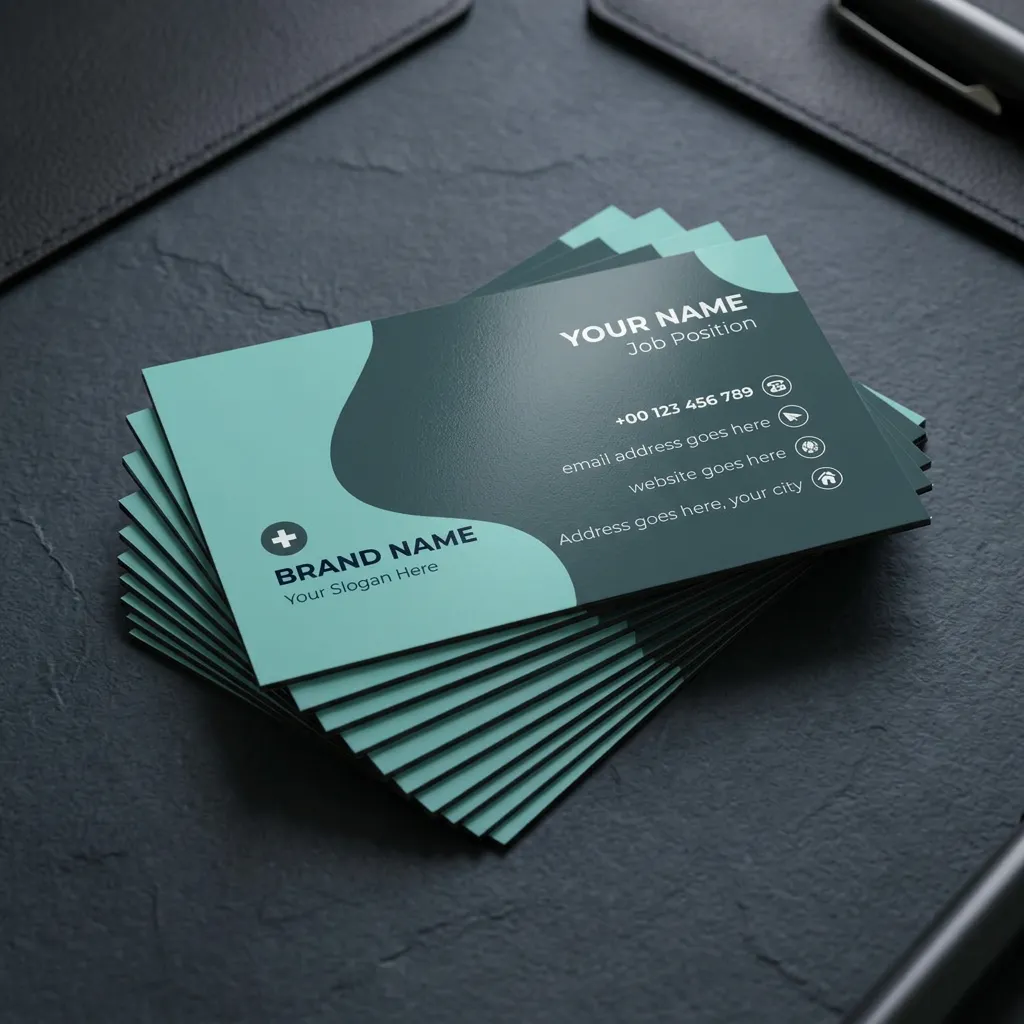 Healthcare Business Card Template With Green Organic Style For Clinics And Medical Professionals Sr29032613 Mockup Two