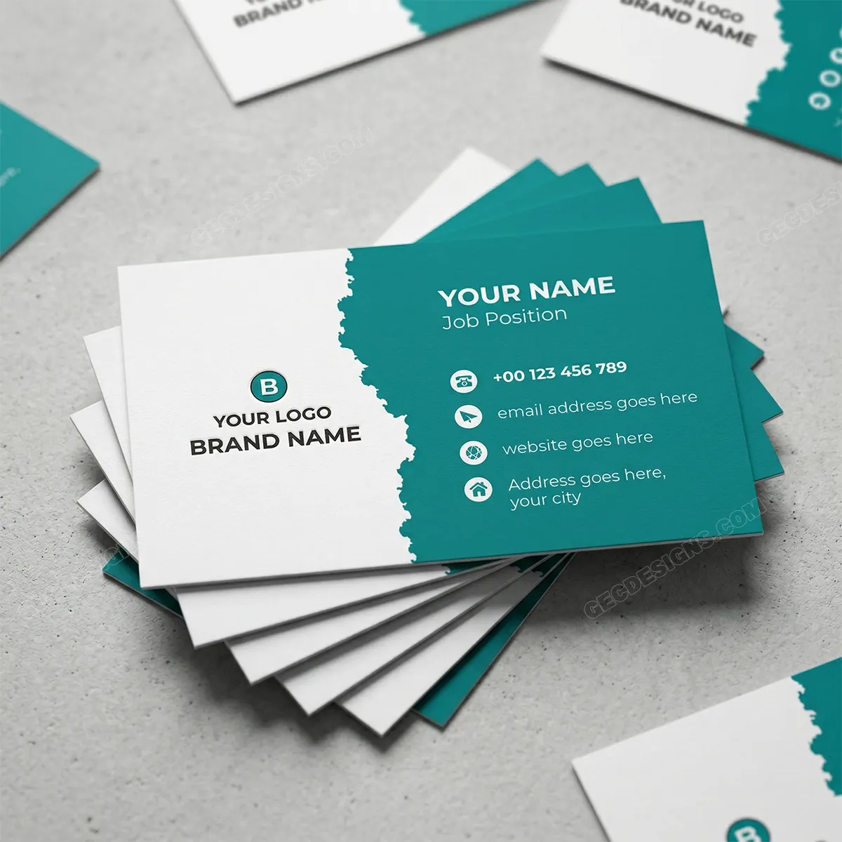 Minimal Green And White Business Card Design Template Sr17062503 Mockup One