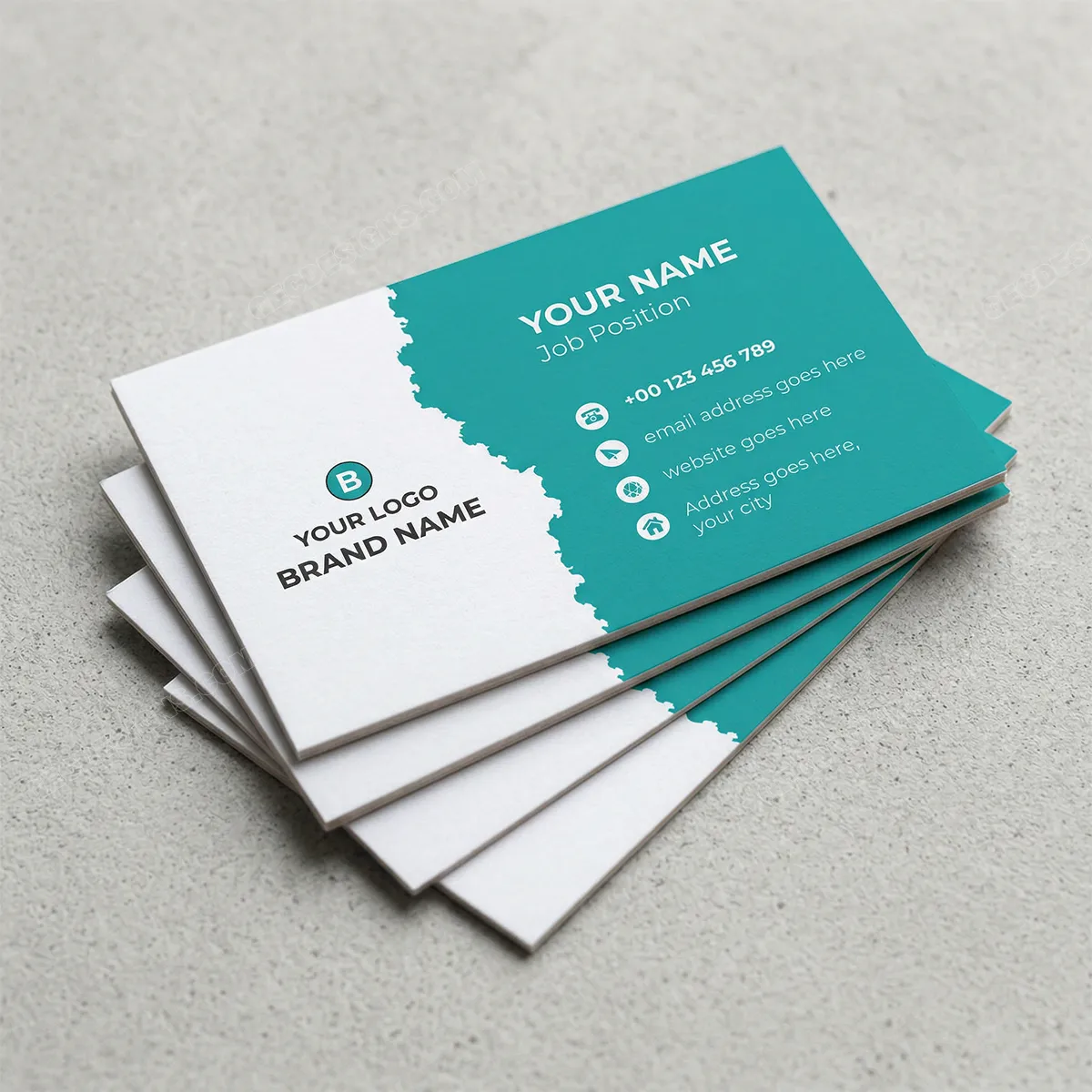 Minimal Green And White Business Card Design Template Sr17062503 Mockup Two