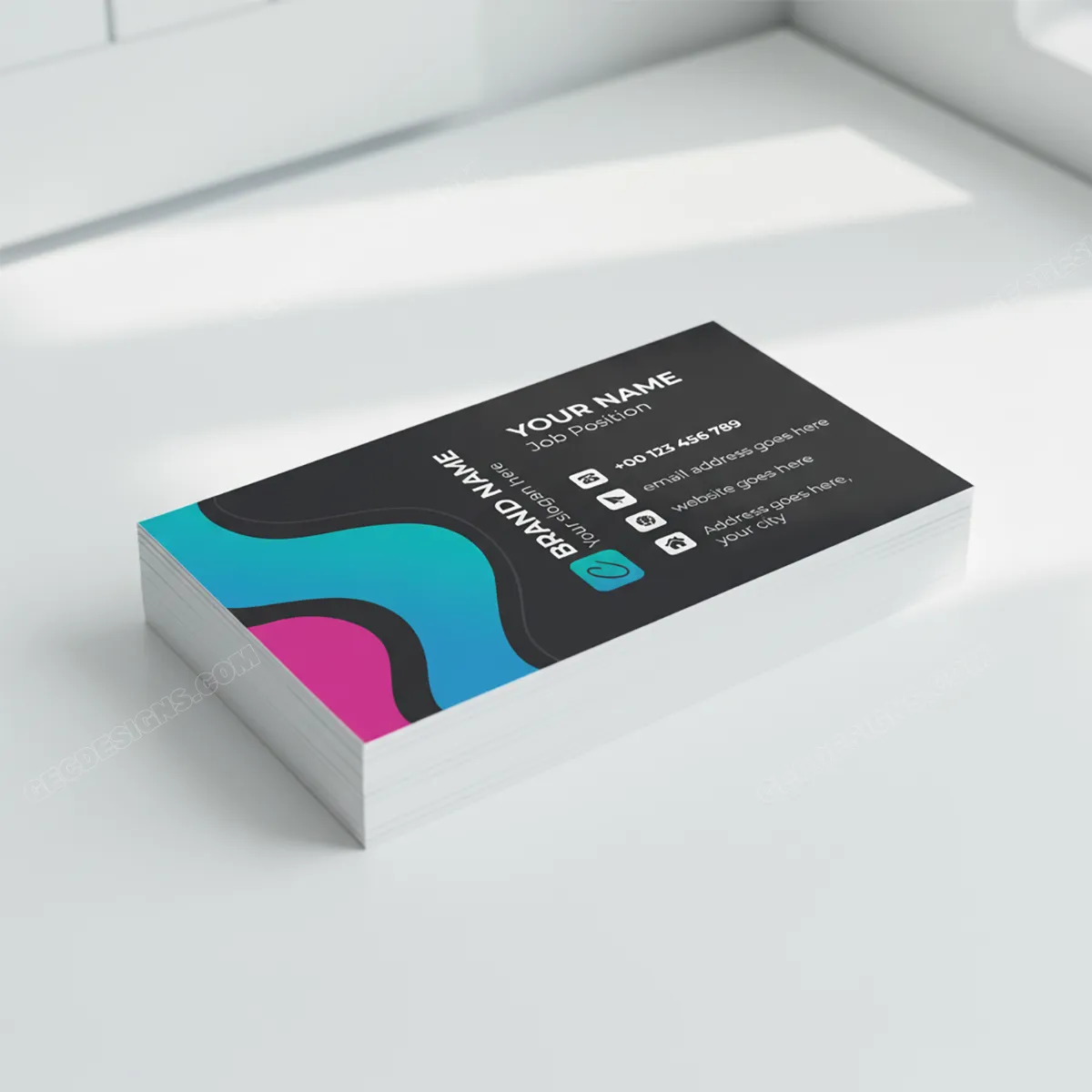 Modern Gradient Visiting Card Design For Creative And Tech Professionals Sr28022603 Mockup Two