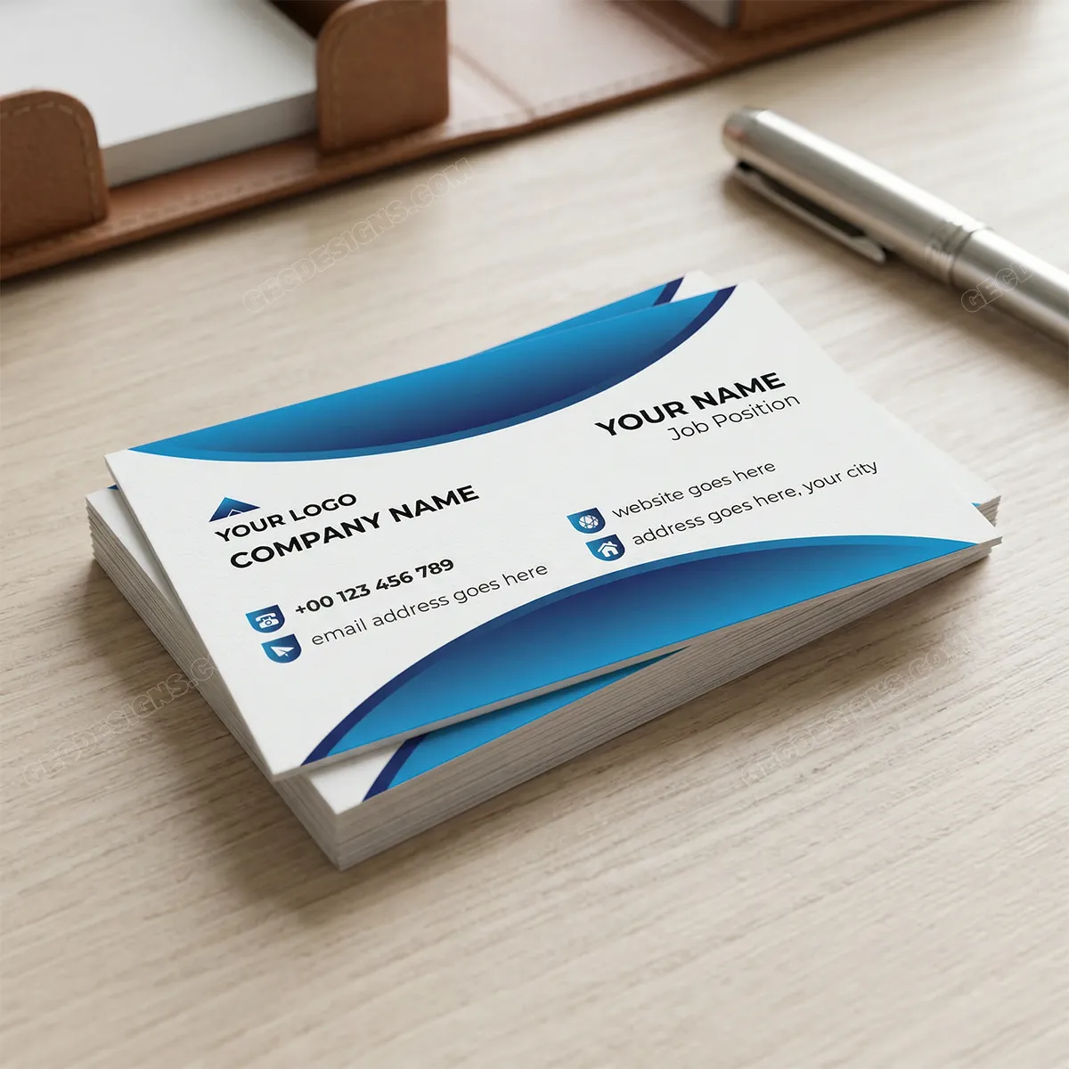 Modern Minimalist Vector Business Card Template Mockup One