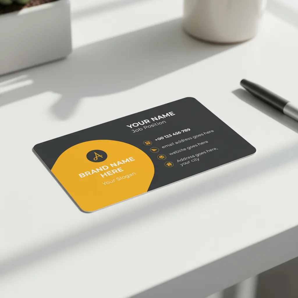 Modern Orange and Charcoal Visiting Card Design for Professionals Mockup One