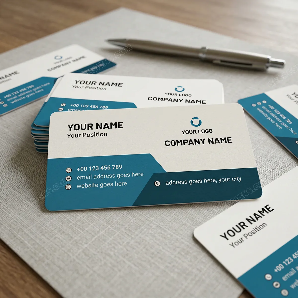 Neat And Tidy Business Card Template Mockup One
