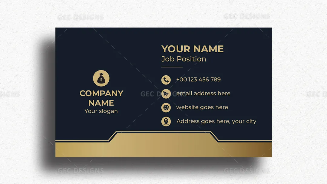 Print Ready Gold Visiting Card Template for Brands