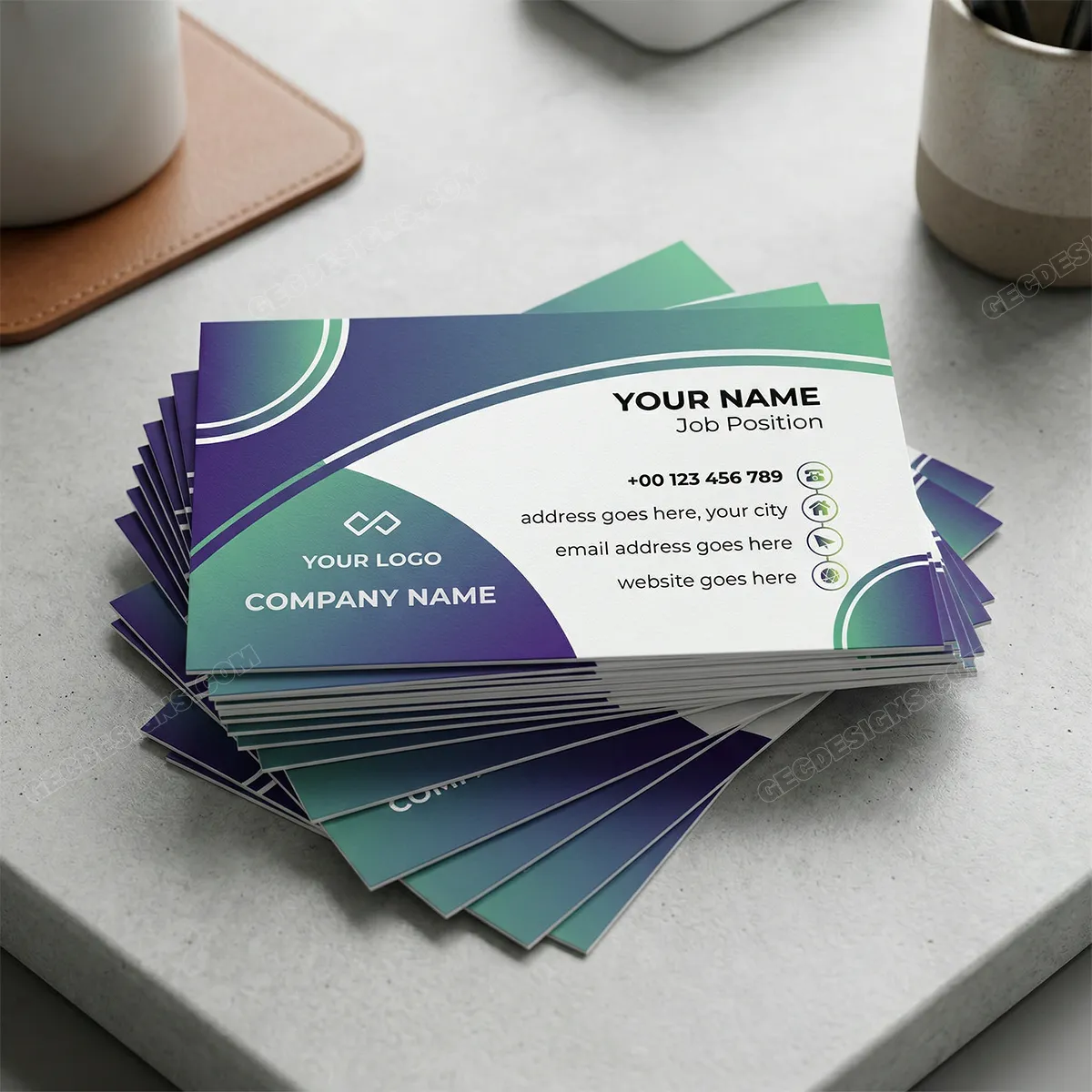 Professional Business Card Template With A Creative Flair Mockup One