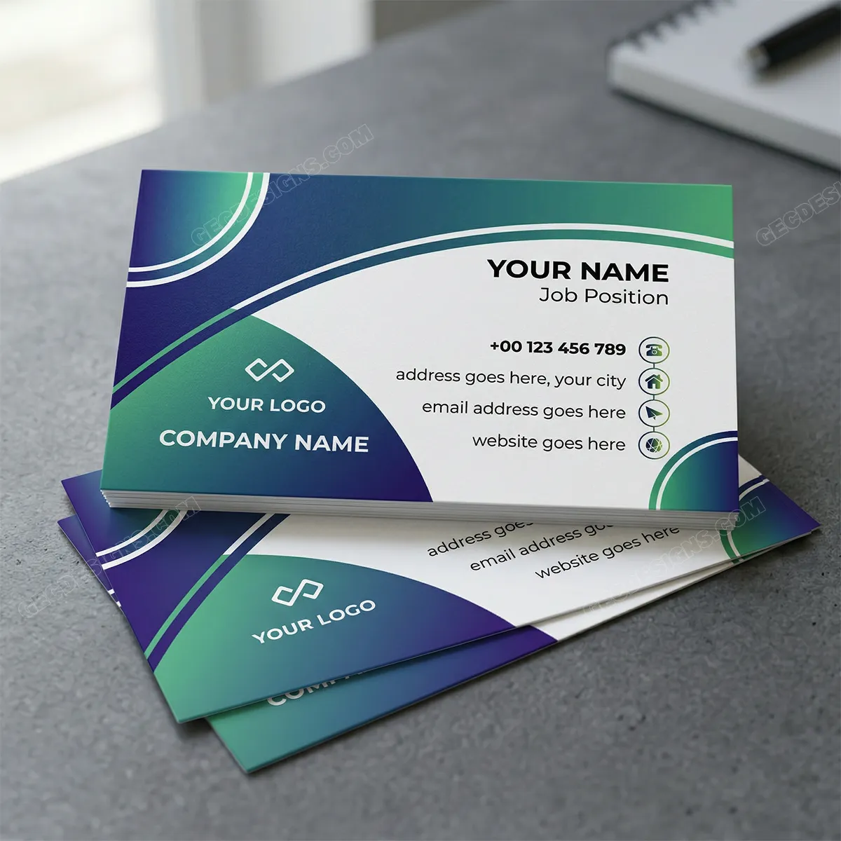 Professional Business Card Template With A Creative Flair Mockup Two
