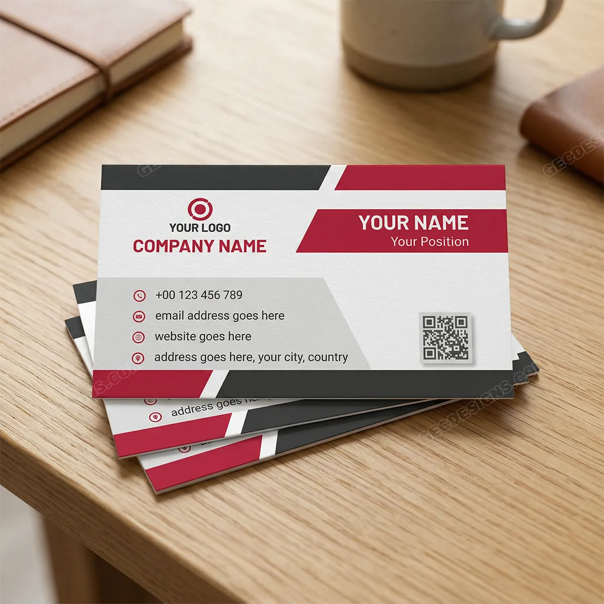Professional Business Card Vector Template Mockup One