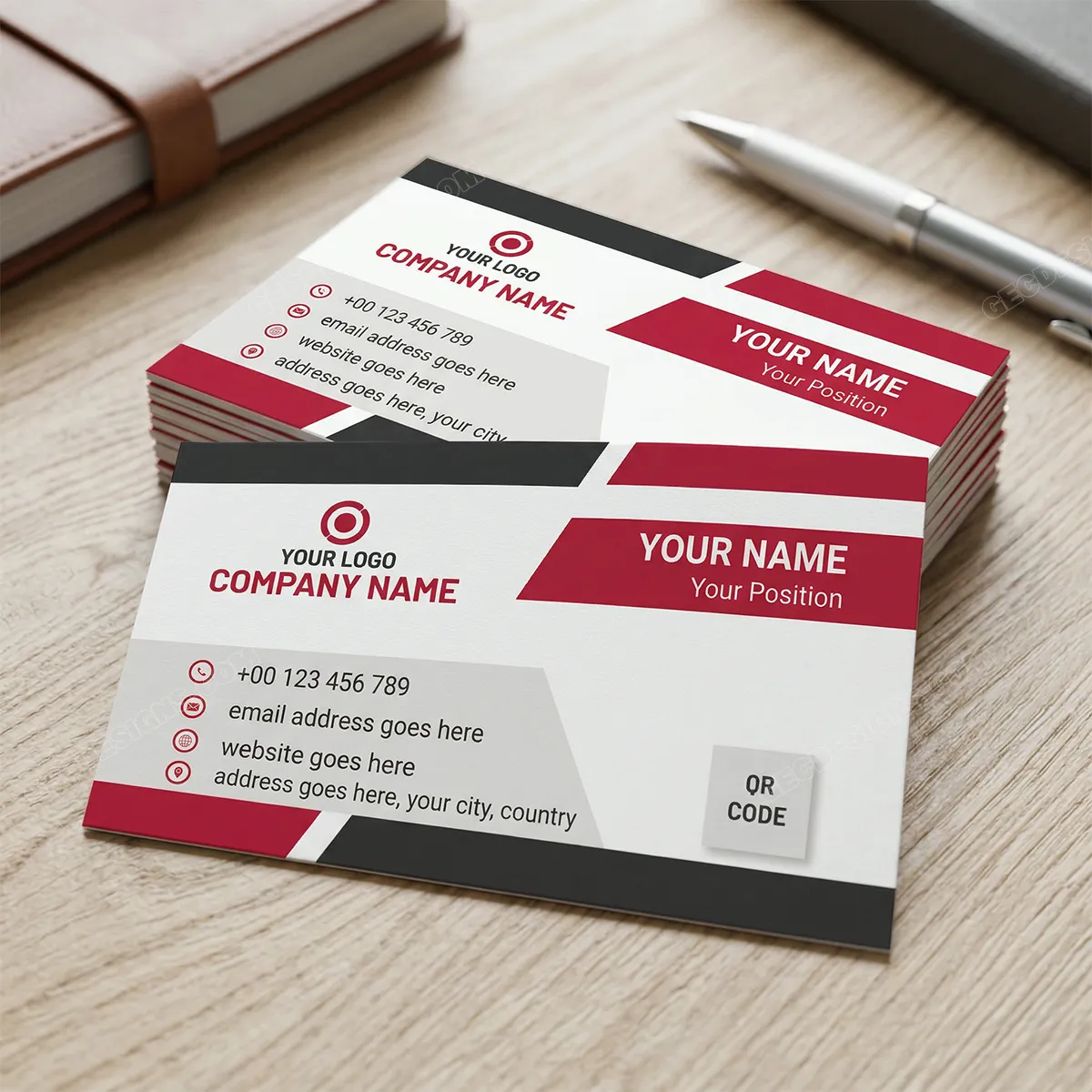 Professional Business Card Vector Template Mockup Two