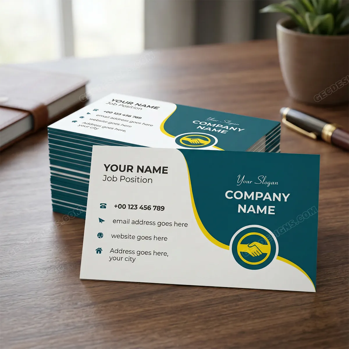 Professional Business Visiting Card Creative Business Card Template Sr09092404 Mockup Two