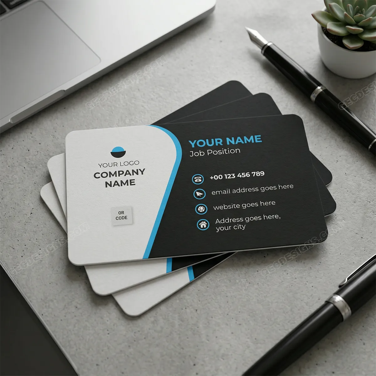 Professional Business Visiting Card Template Sr14022511 Mockup One