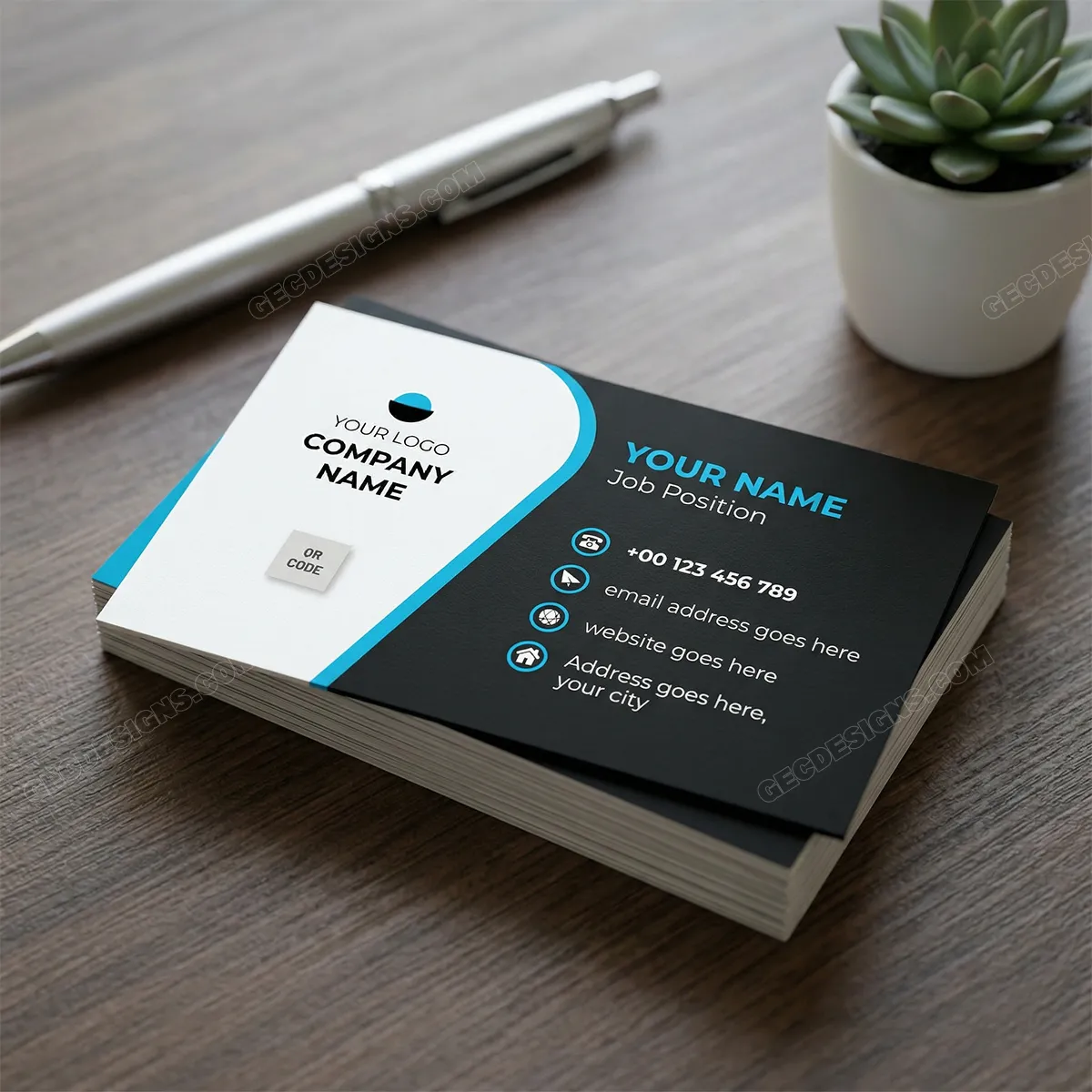 Professional Business Visiting Card Template Sr14022511 Mockup Two