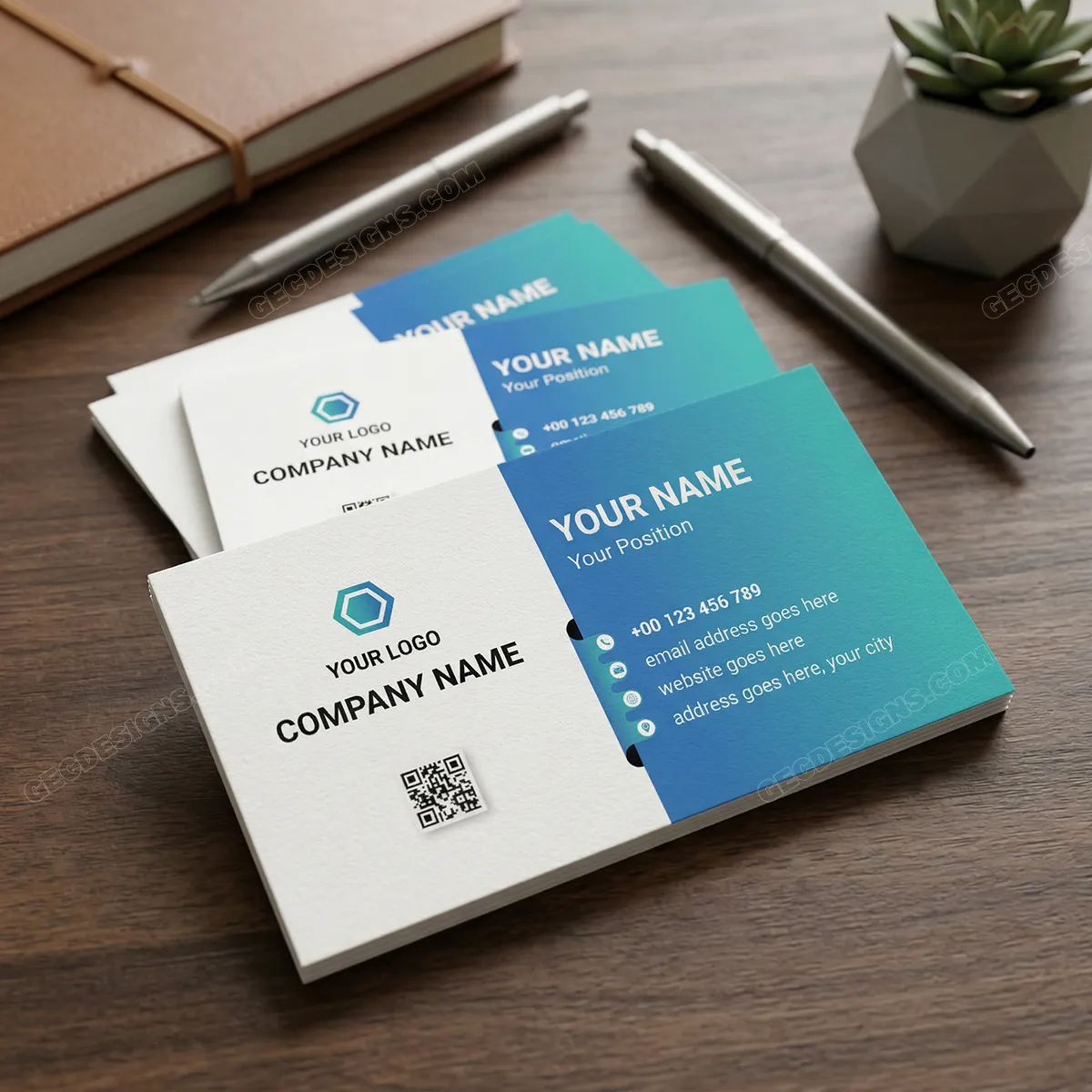 Professional Vector Business Card Template Mockup One