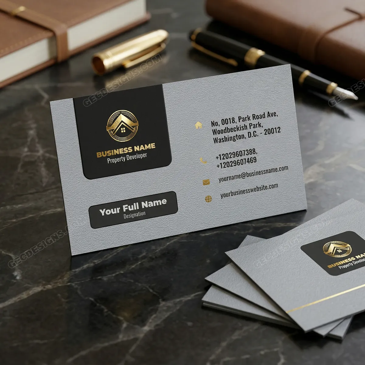 Real Estate Business Card Minimalist Design Sr03082401 Mockup Two