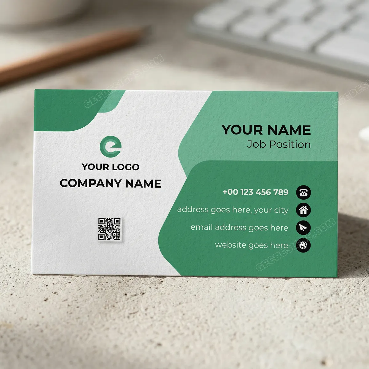 Sleek And Modern Business Card Template For Professionals Mockup Two