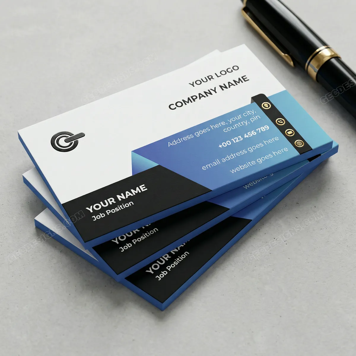 Sleek corporate business card template for technology and startup brands
