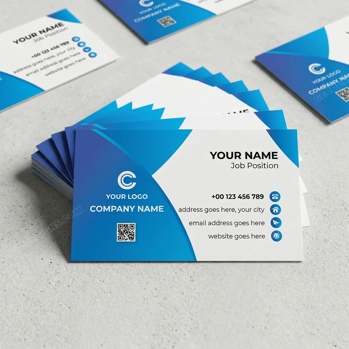 Trendy And Stylish Business Card Vector Template Mockup One