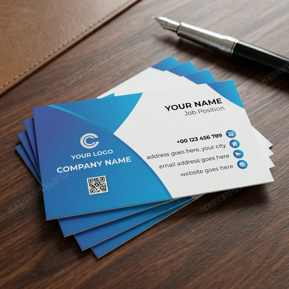 Trendy And Stylish Business Card Vector Template Mockup Two