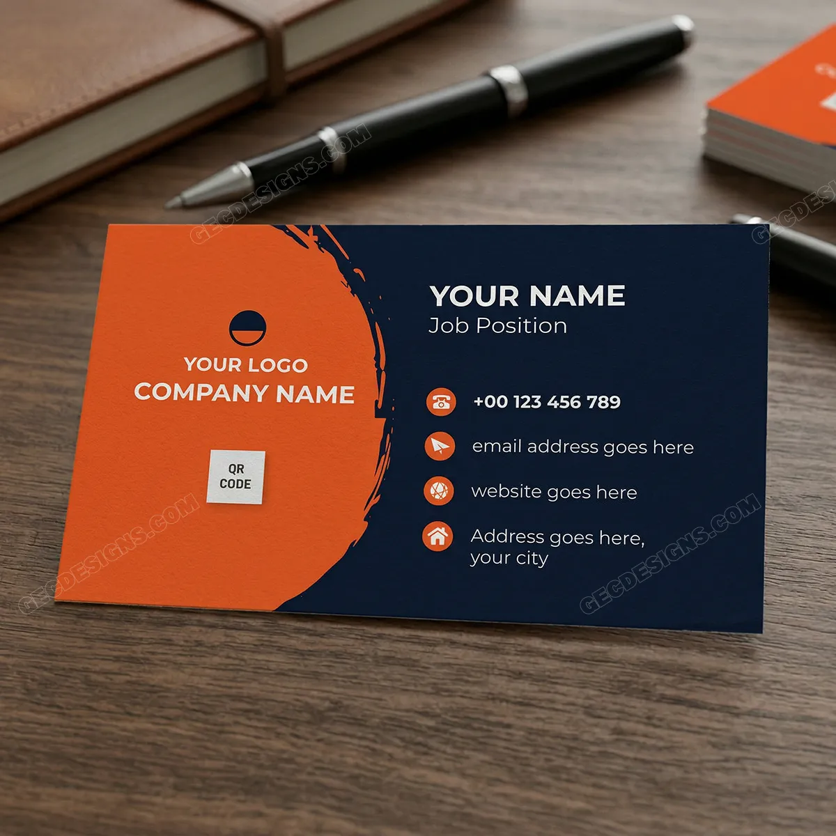 Unique Visiting Card Design Black And Red Business Card Template Sr09092407 Mockup One