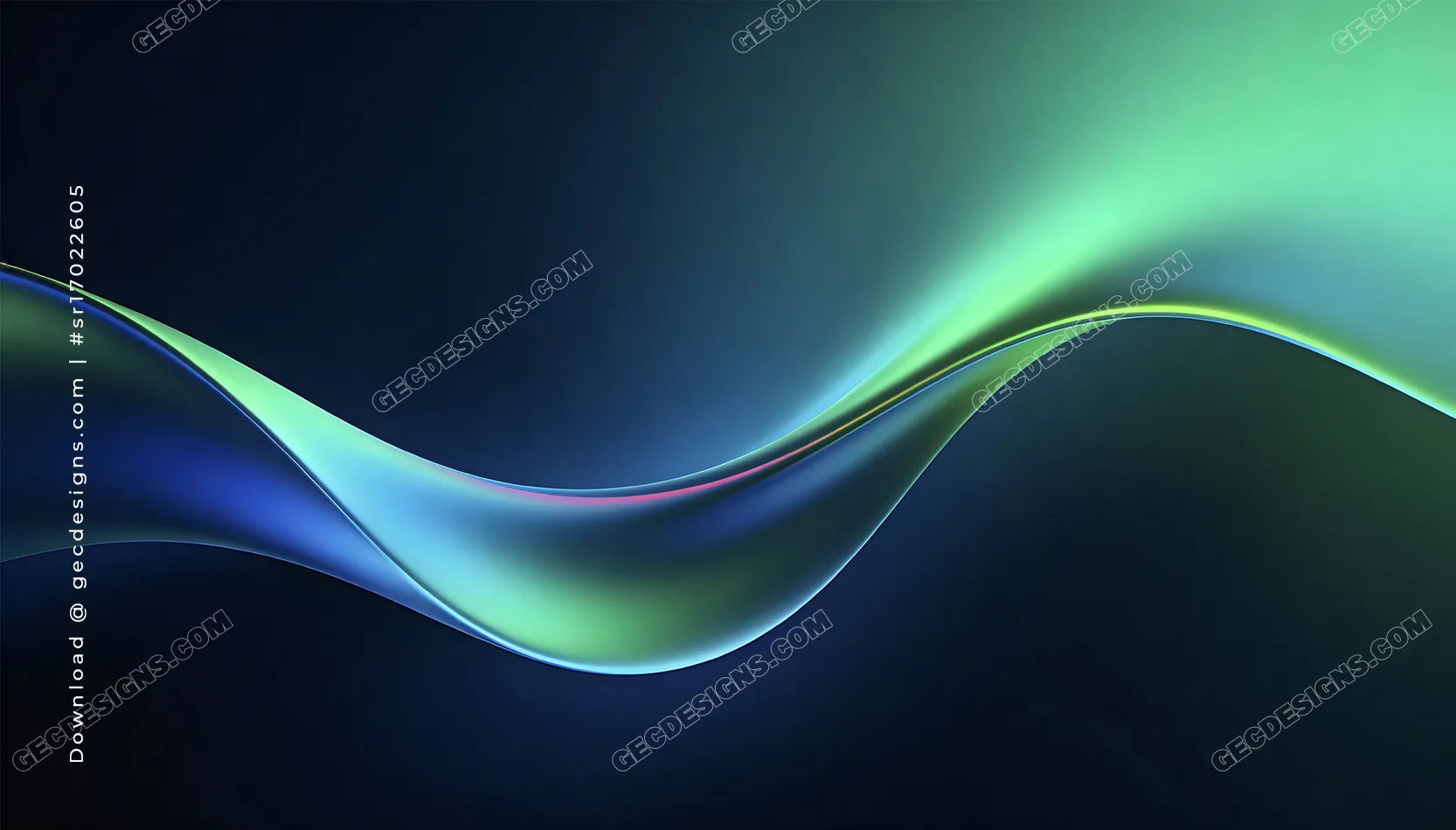 Abstract Gradient Wallpaper in Emerald Green and Deep Blue Flow for the Desktop background