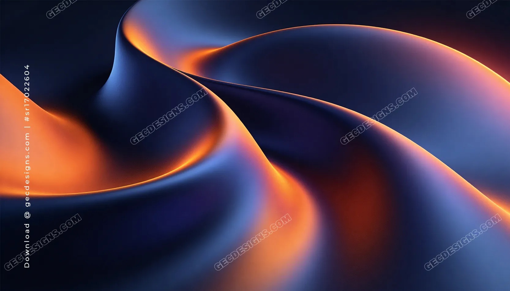 Abstract Gradient Wallpaper with Fiery Orange and Deep Blue Flow for Modern Desktop