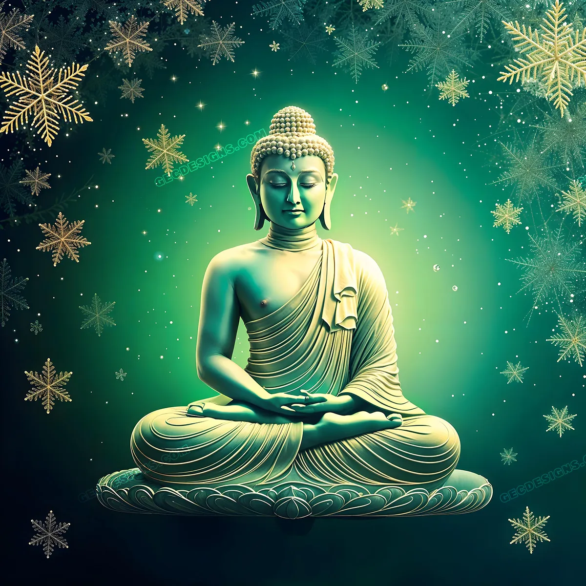 Aesthetic Buddha in Green HD wallpaper