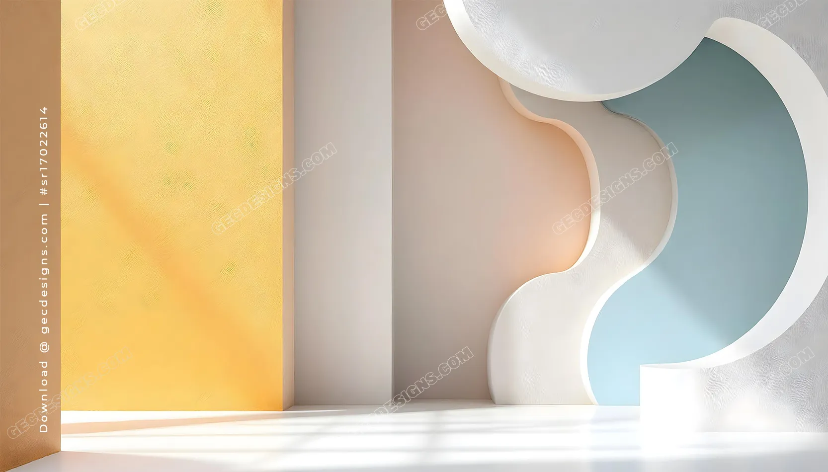 Artistic Minimal Aesthetic Wallpaper with Pastel Arch Design and Soft Geometric Layers