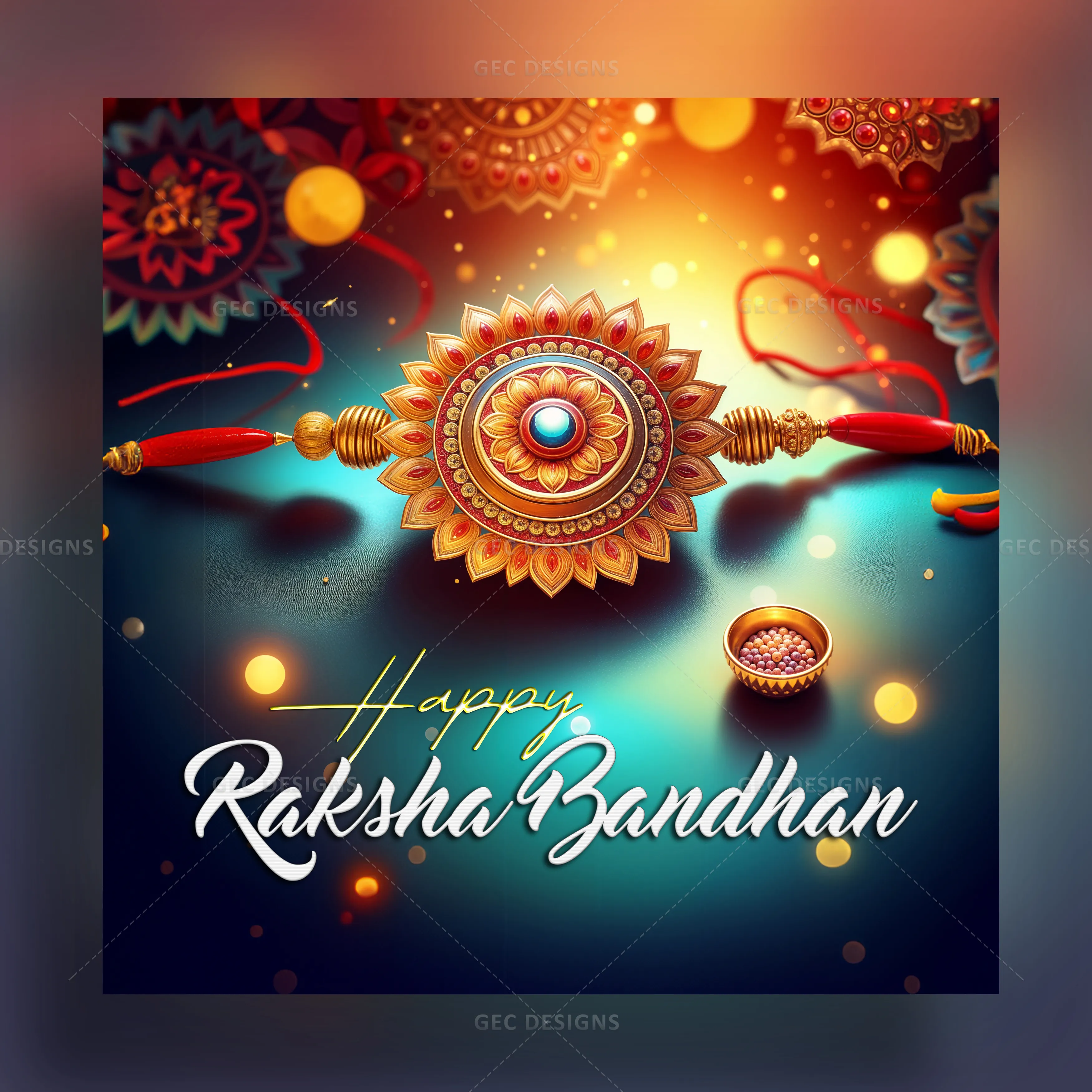 Beautiful Rakhi illustration bokeh light background AI generated ...