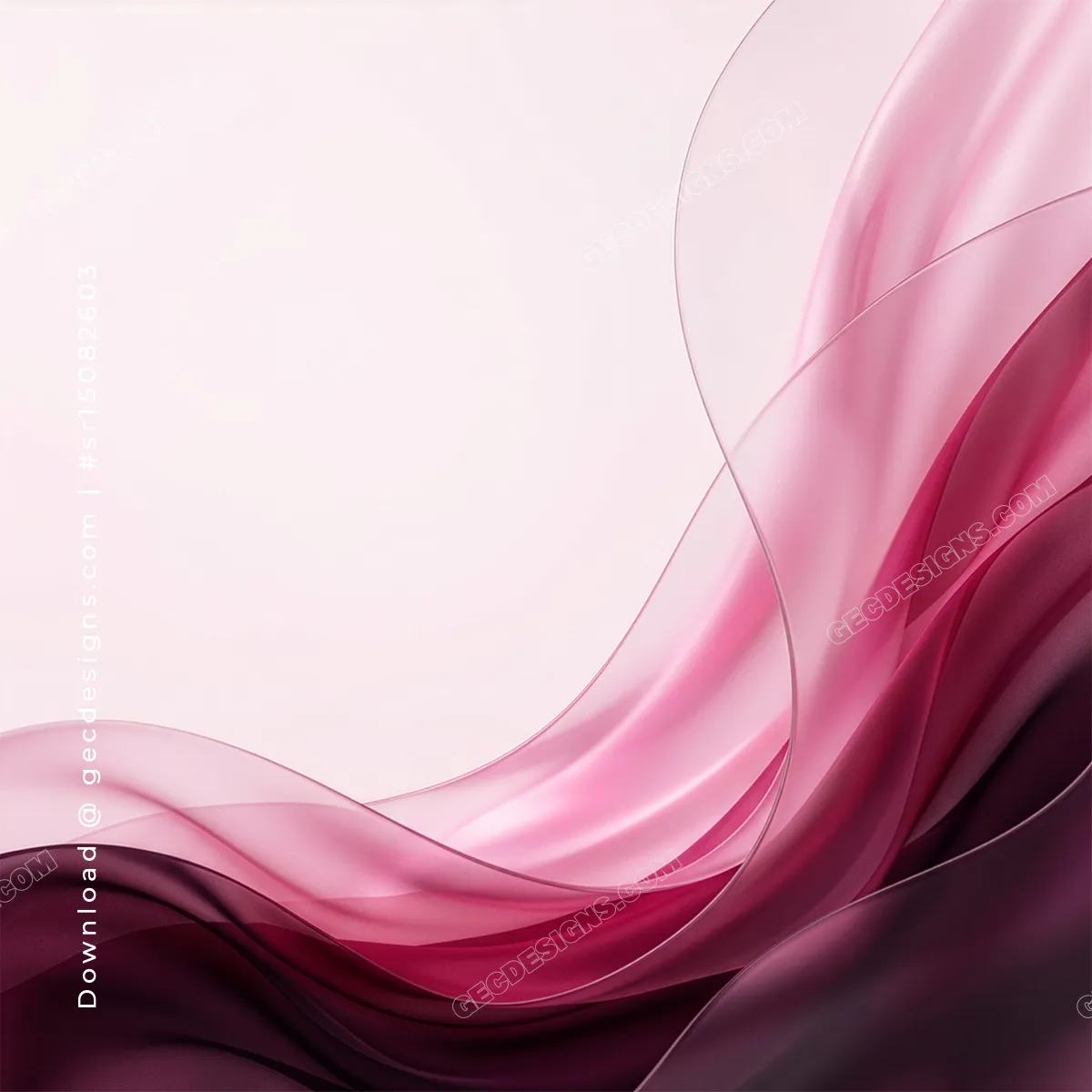 Berry Kiss Abstract Background with Flowing Pink Silk Waves - Berry Kiss