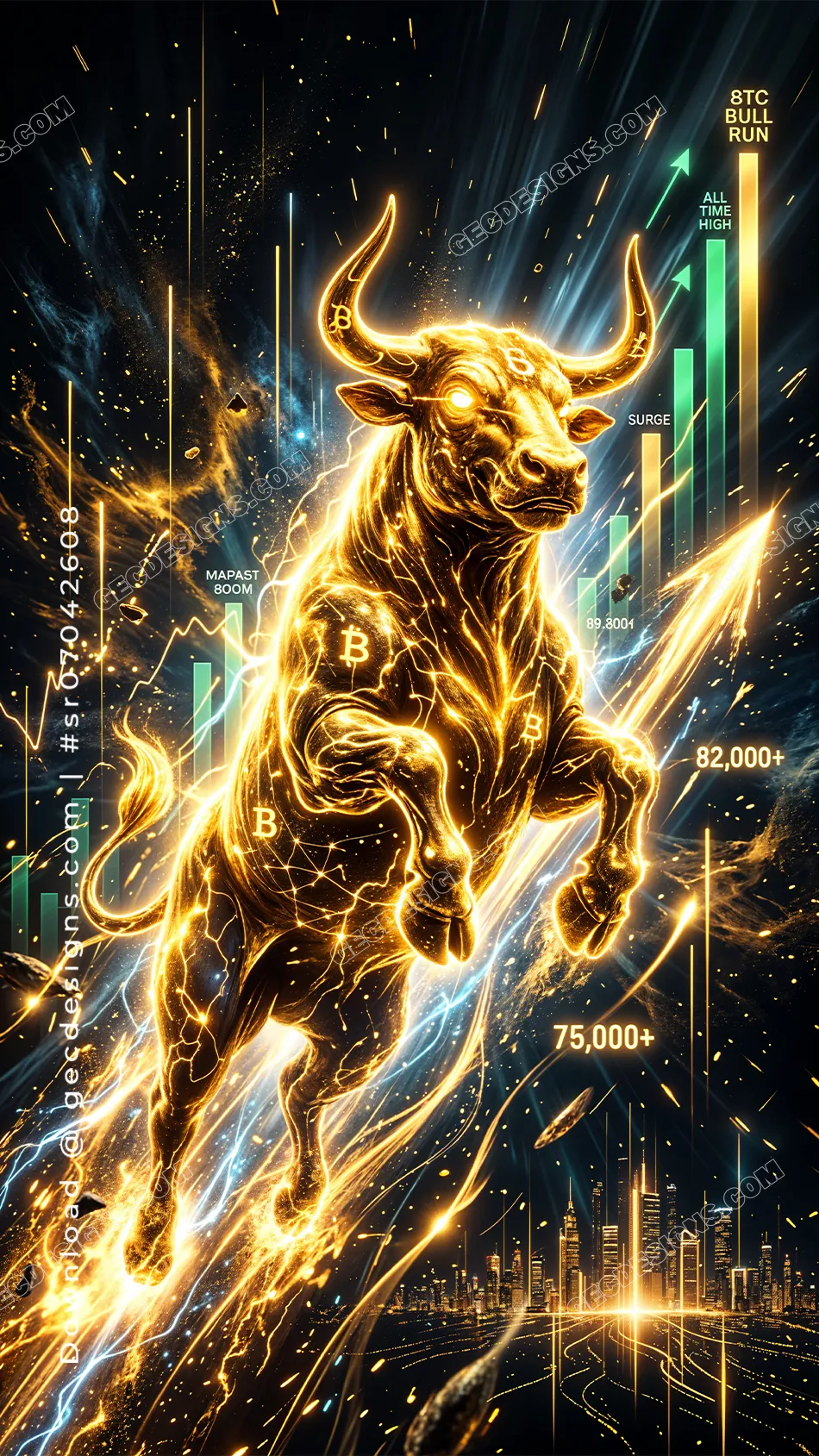 Bitcoin Bull Run iPhone Wallpaper Crypto Wealth Growth Background