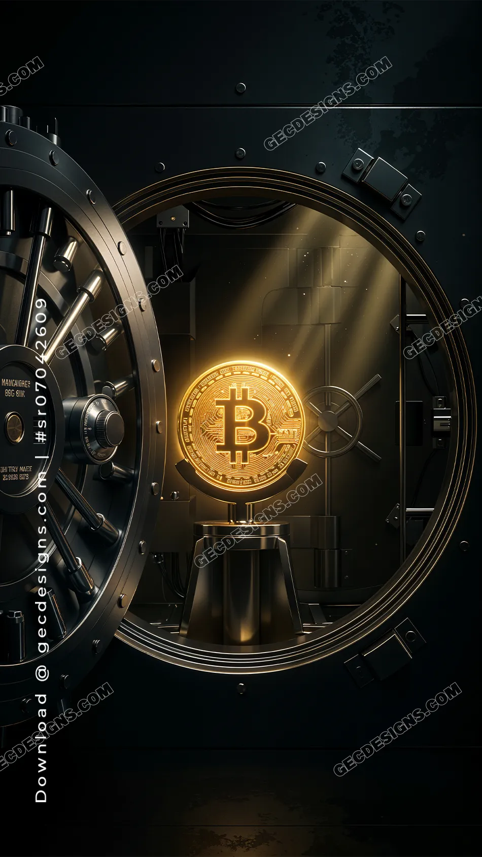 Bitcoin Vault iPhone Wallpaper Crypto Security Wealth Background