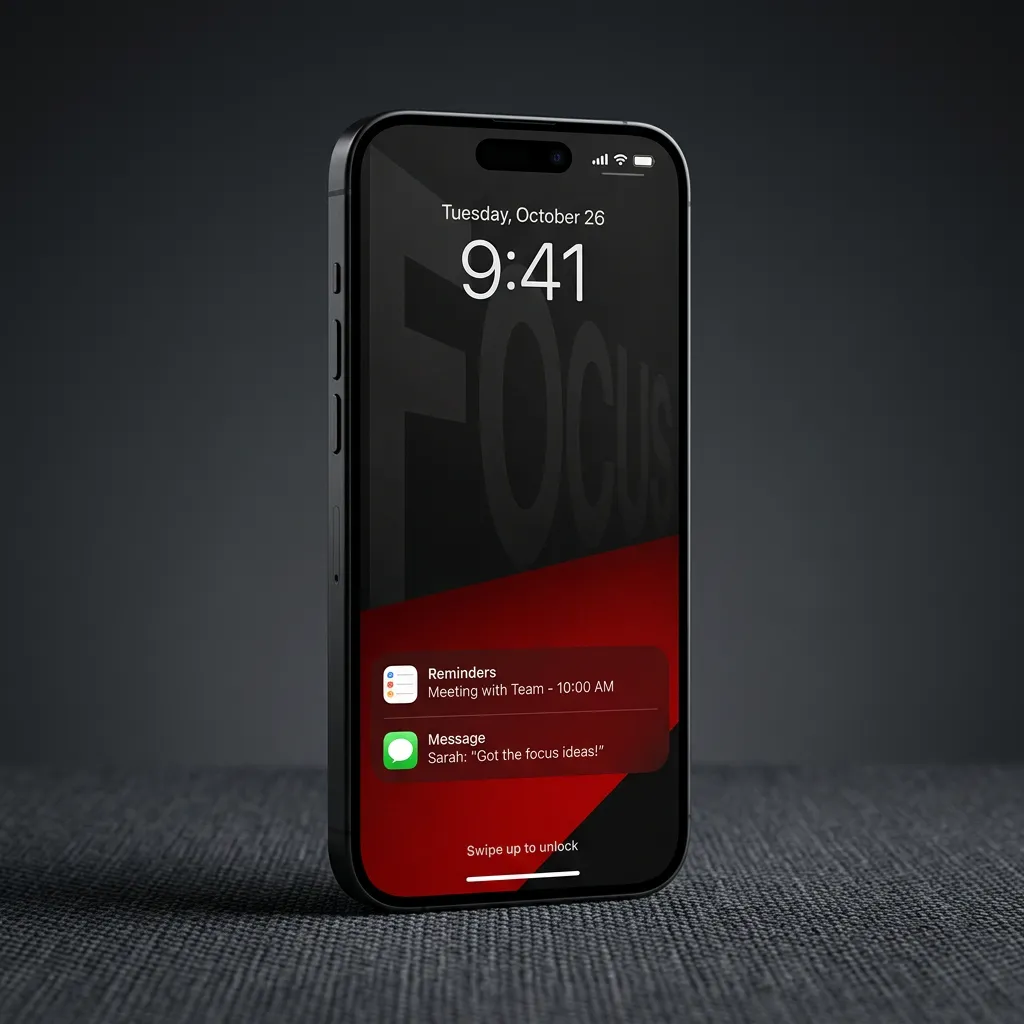Black and red focus iPhone wallpaper for success mindset