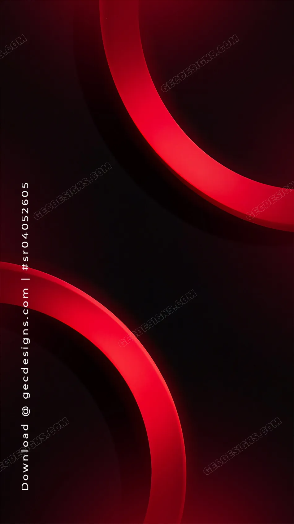 Black and Red Minimal iPhone Wallpaper with Soft Light Rings
