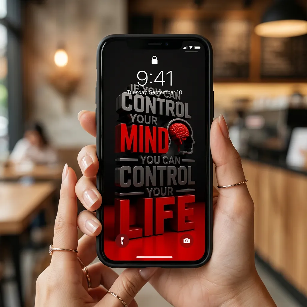 Control your mind control your life 3D motivational iPhone wallpaper mockup one