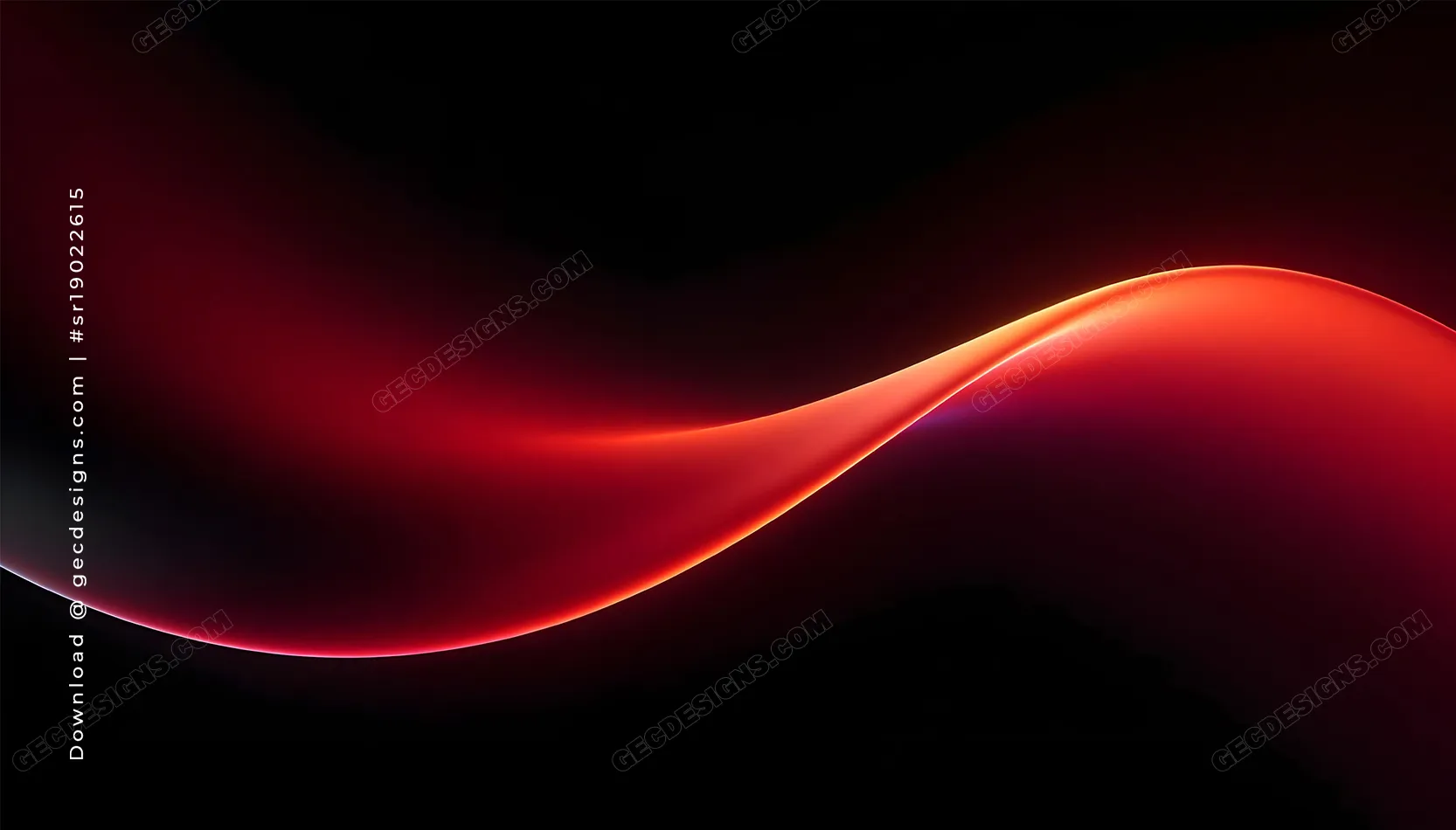 Crimson Red Abstract Gradient Wallpaper with Smooth Neon Wave desktop background