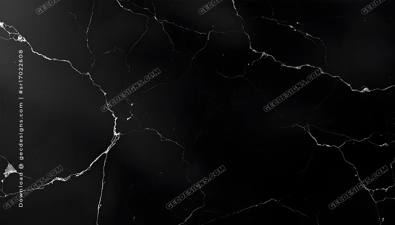 Dark AMOLED Wallpaper with Cracked Black Marble Texture for Minimal Desktop