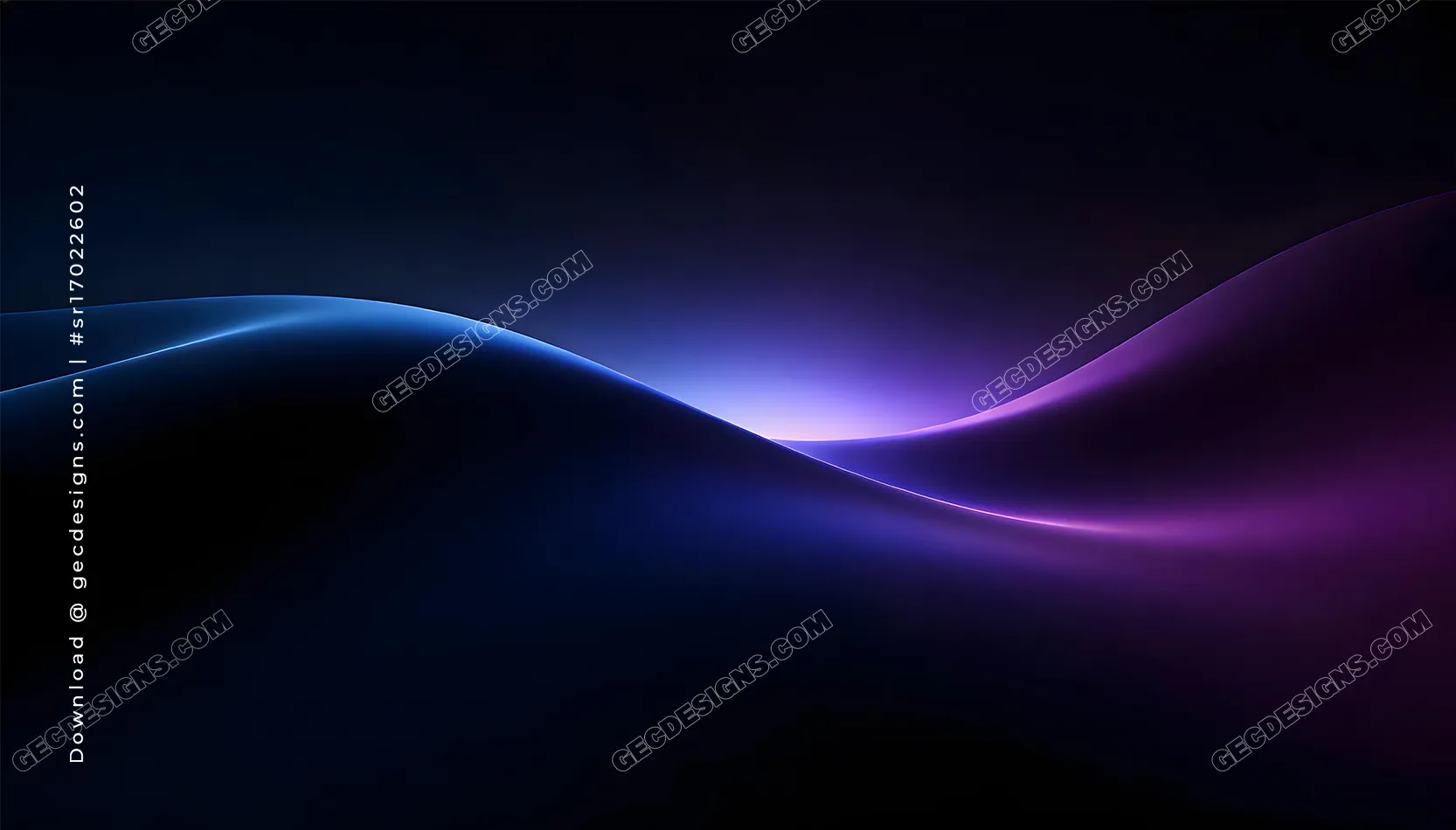 Dark Blue and Purple Abstract Gradient Desktop Wallpaper with Smooth Light Wave Horizon