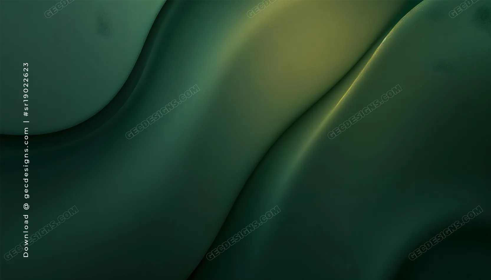 Dark Green Luxury Abstract Wave Desktop Wallpaper