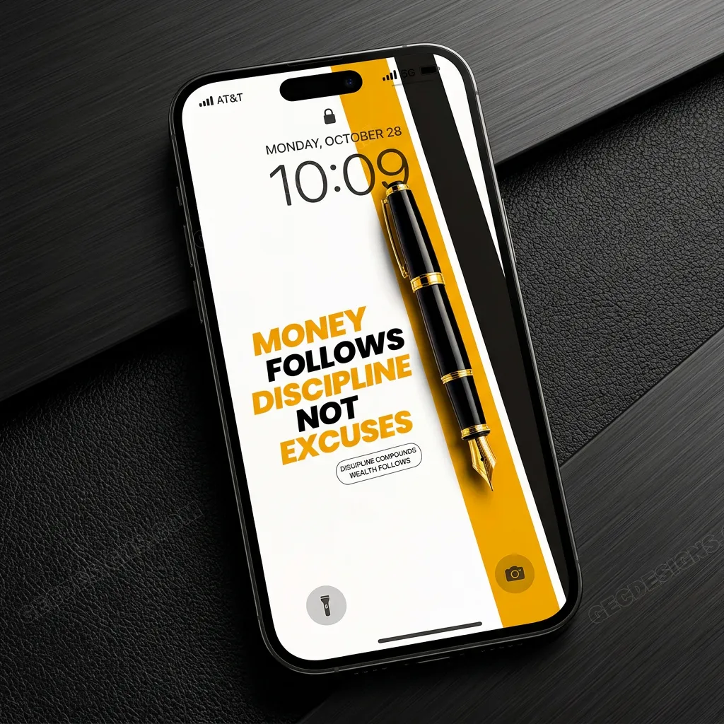 Discipline money mindset iPhone wallpaper