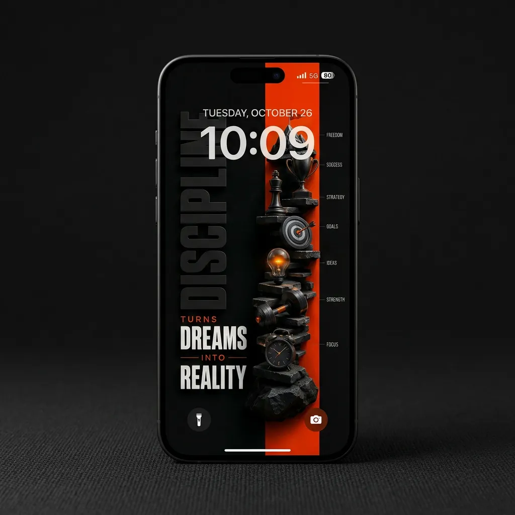 Discipline turns dreams into reality iPhone wallpaper mockup one