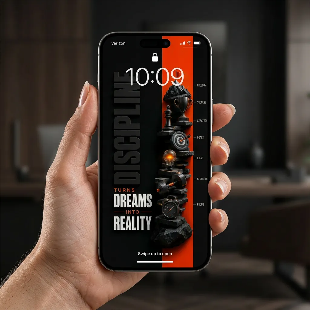 Discipline turns dreams into reality iPhone wallpaper