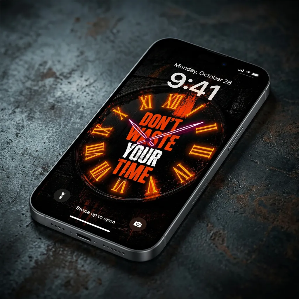Dont waste your time iPhone wallpaper for entrepreneurs mockup two