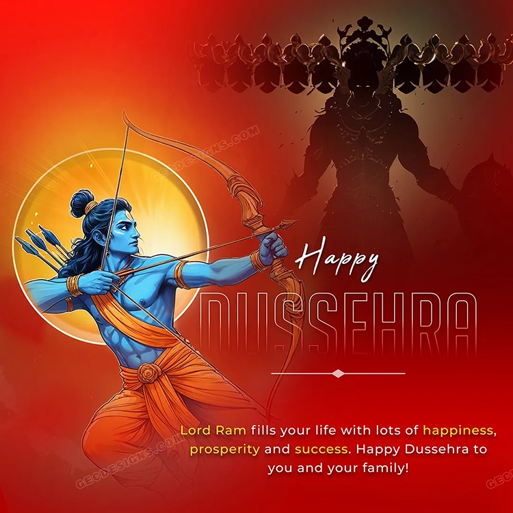 Dussehra wishes, Lord Ram, Ravan Dahan HD image - GEC Designs