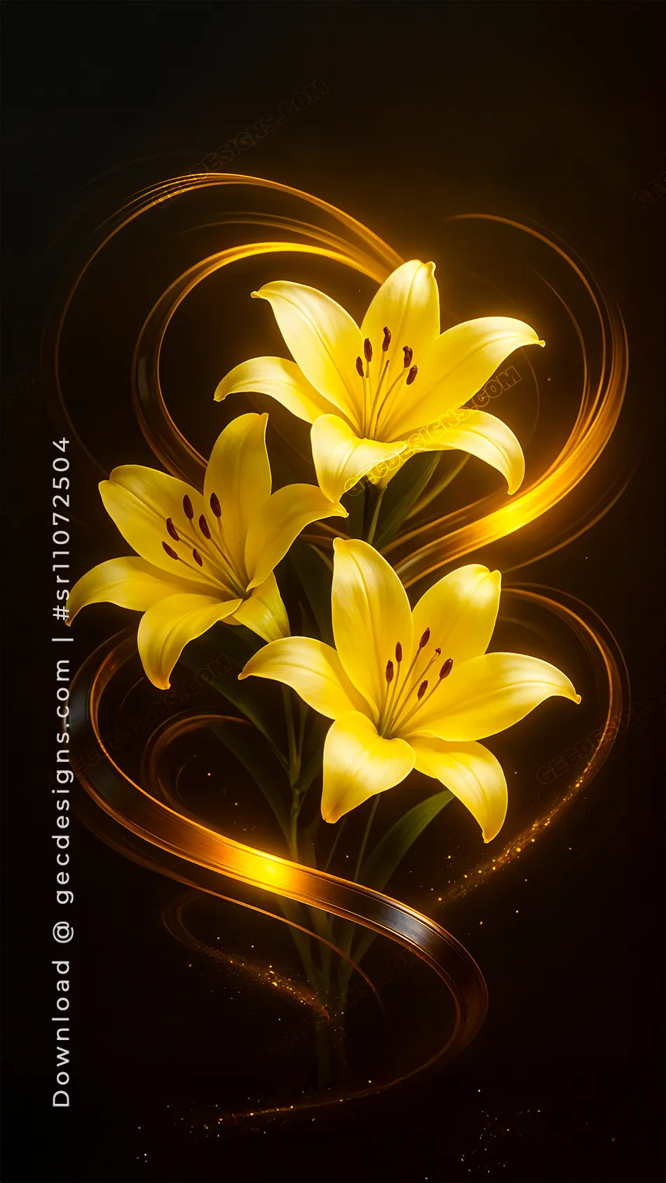 Elegant Yellow Lily iPhone Wallpaper with Golden Light