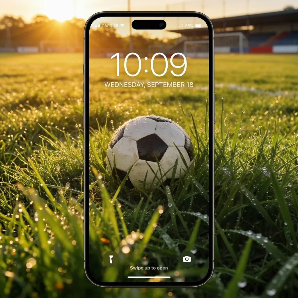 Fifa inspired soccer ball wallpaper for iPhone screens mockup one