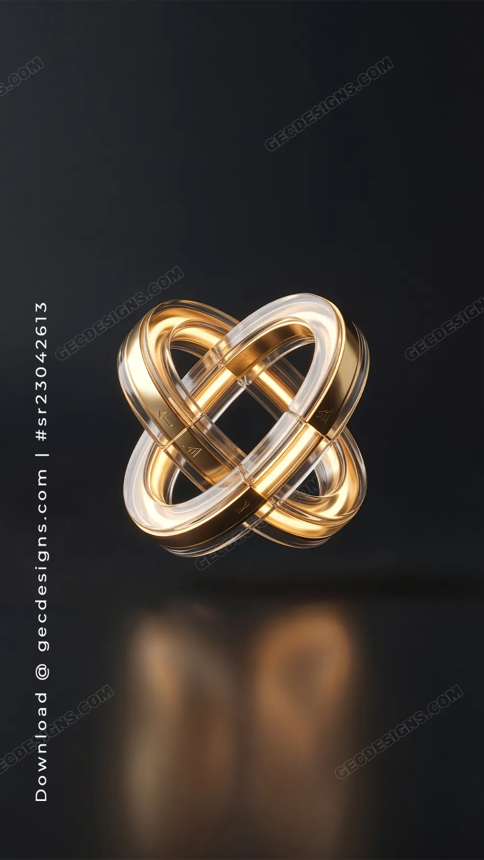 Finance iPhone Wallpaper with Interlocking Gold Rings and Modern Wealth Design