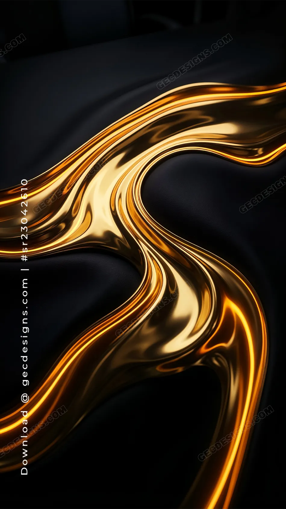 Finance iPhone Wallpaper with Liquid Gold Abstract Design and Dark Premium Look