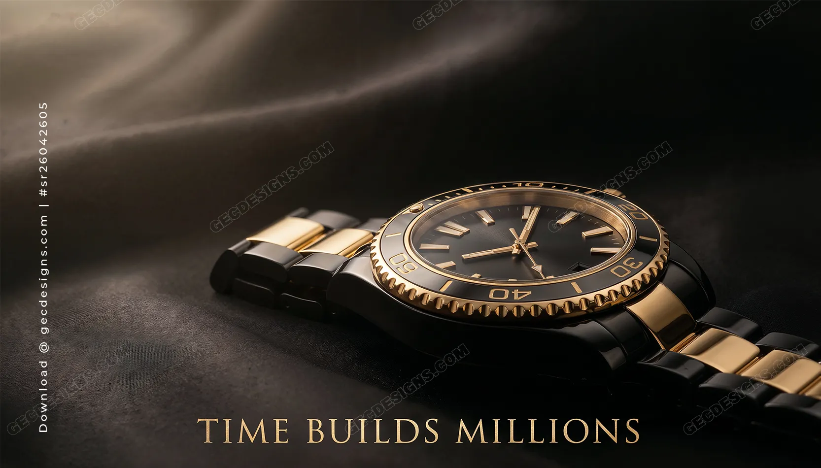 Finance Wallpaper Desktop with Luxury Watch and Time Builds Millions Theme